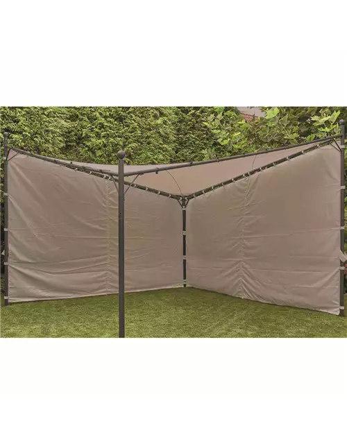 Siena Garden Seitenteile zu Pavillon Berlino 2er Set 4x4 m, grau