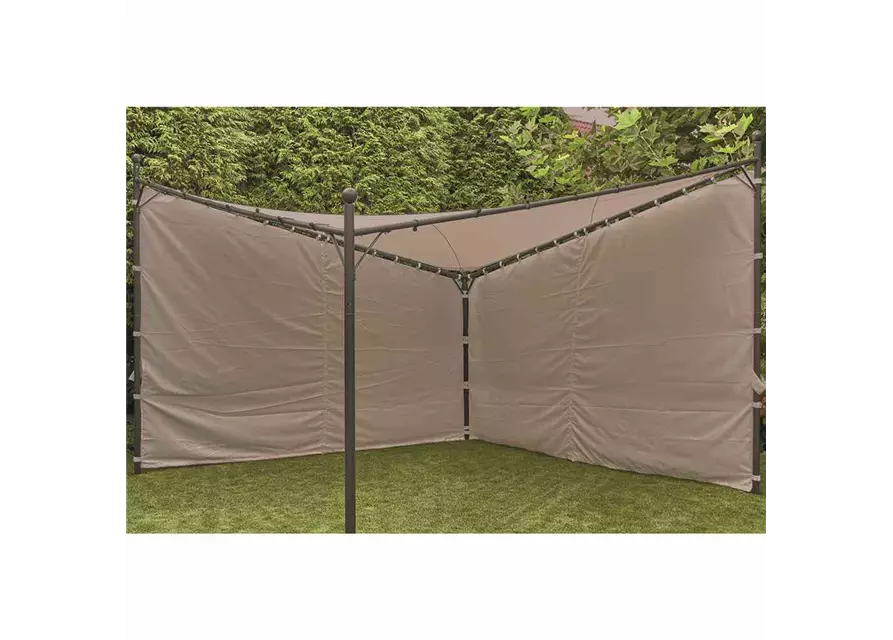 Siena Garden Seitenteile zu Pavillon Berlino 2er Set 4x4 m, grau