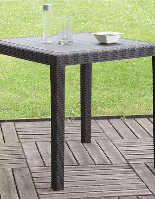 Progarden Gartentisch King Rattaneffekt anthrazit Kunststoff