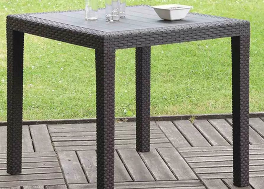 Progarden Gartentisch King Rattaneffekt anthrazit Kunststoff