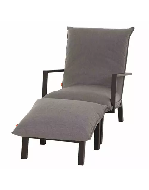 Siena Garden Rockford Loungesessel mit Hocker Sunbrella® 