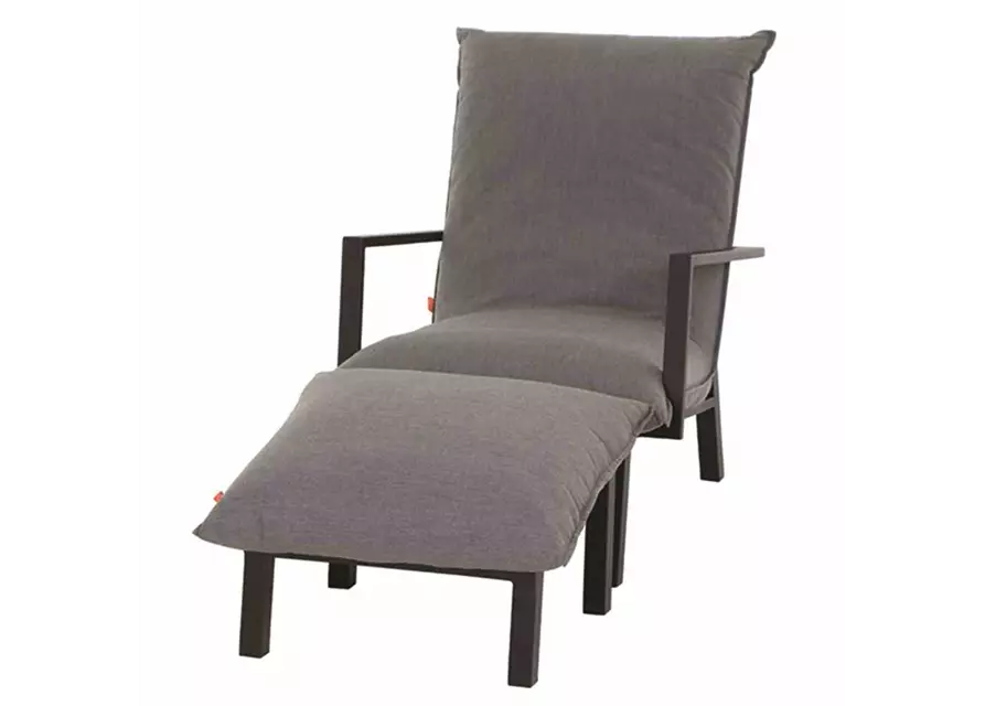 Siena Garden Rockford Loungesessel mit Hocker Sunbrella® 