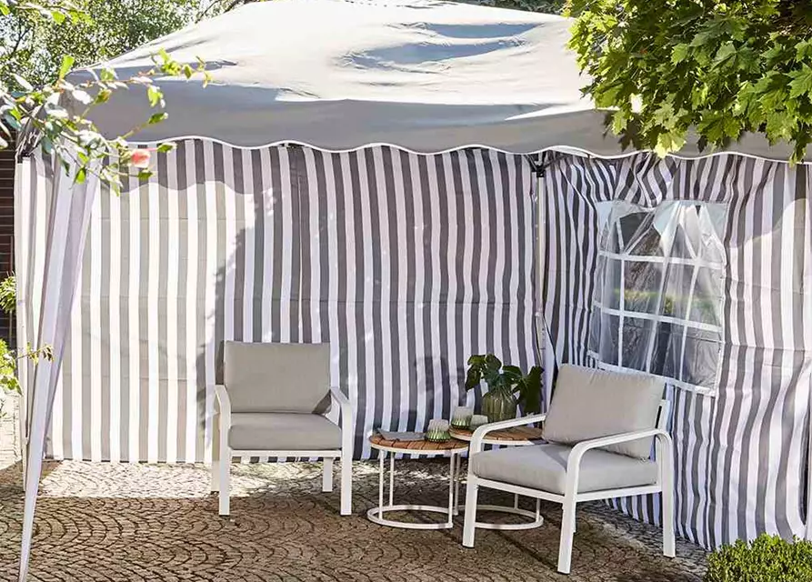 Siena Garden Faltpavillon quadratisch 300x300 cm weiß/blau