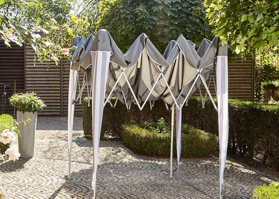 Siena Garden Faltpavillon quadratisch 300x300 cm weiß/blau