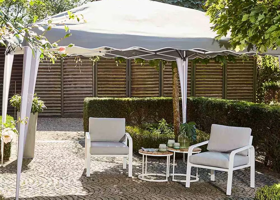 Siena Garden Faltpavillon quadratisch 300x300 cm weiß/blau