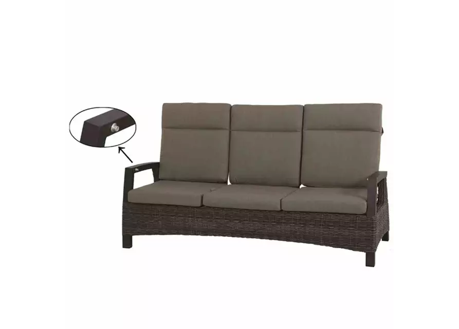 Siena Garden Corido 3-Sitzersofa inkl. Kissen Aluminium/Geflecht 