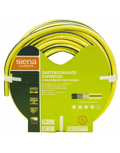 Siena Garden Gartenschlauch Supraflex, 12,5mm (1/2") , 20m-Rolle, gelb/grün