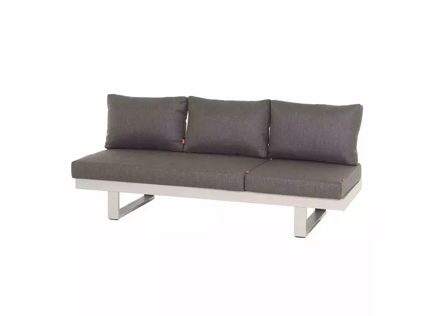 Siena Garden Avenia Loungbank 3-Sitzer weiß / grau Aluminium