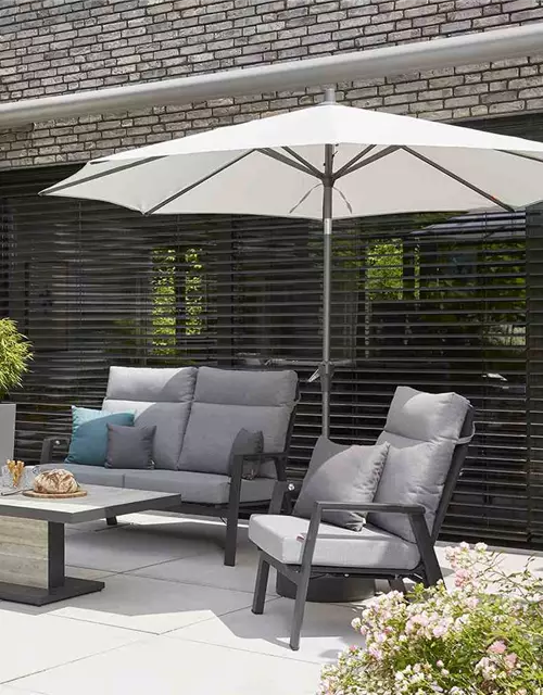 Siena Garden Avio Sonnenschirm Ø300 cm anthrazit / taupe Aluminium 