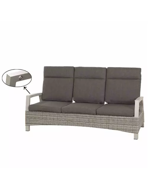 Siena Garden Corido 3-Sitzersofa inkl. Kissen Aluminium/Geflecht