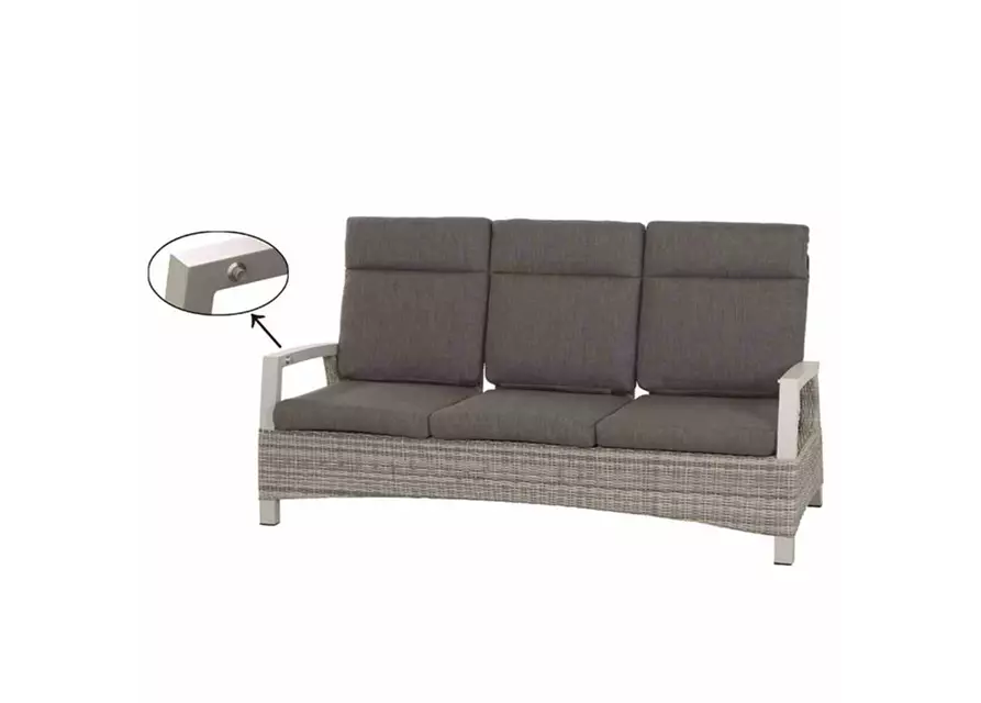 Siena Garden Corido 3-Sitzersofa inkl. Kissen Aluminium/Geflecht