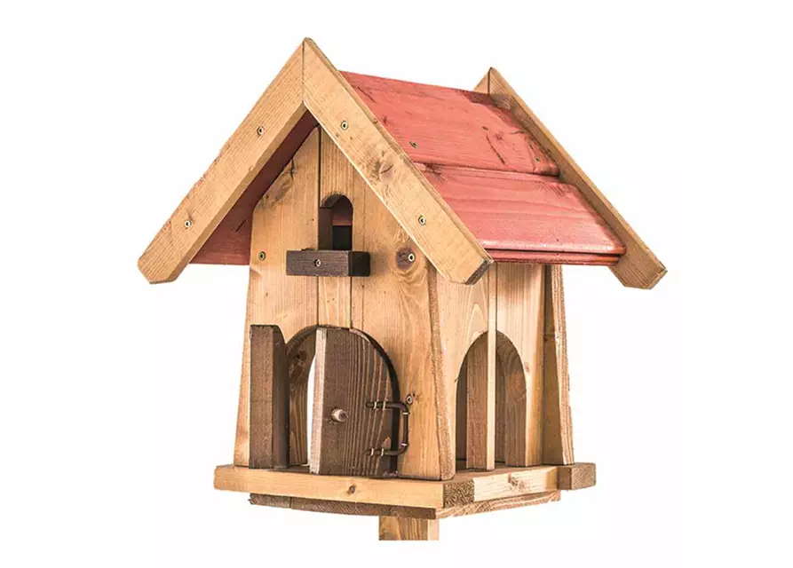 Siena Garden Vogelfutterhaus, 25x27x33 cm braun und rot Kiefernholz