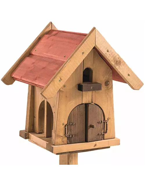 Siena Garden Vogelfutterhaus, 25x27x33 cm braun und rot Kiefernholz