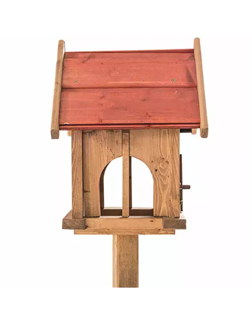 Siena Garden Vogelfutterhaus, 25x27x33 cm braun und rot Kiefernholz