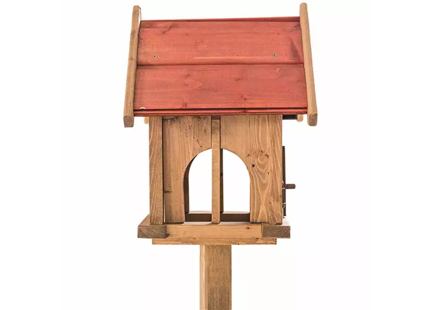 Siena Garden Vogelfutterhaus, 25x27x33 cm braun und rot Kiefernholz