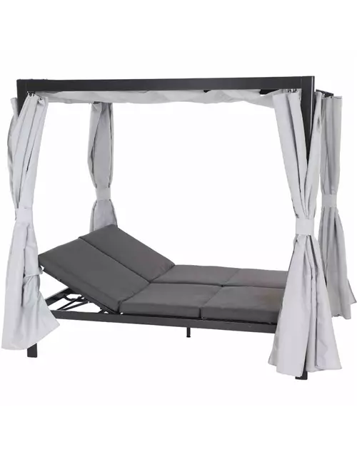 Siena Garden Waikiki Loungebett inkl. Dach Aluminium/Textil 