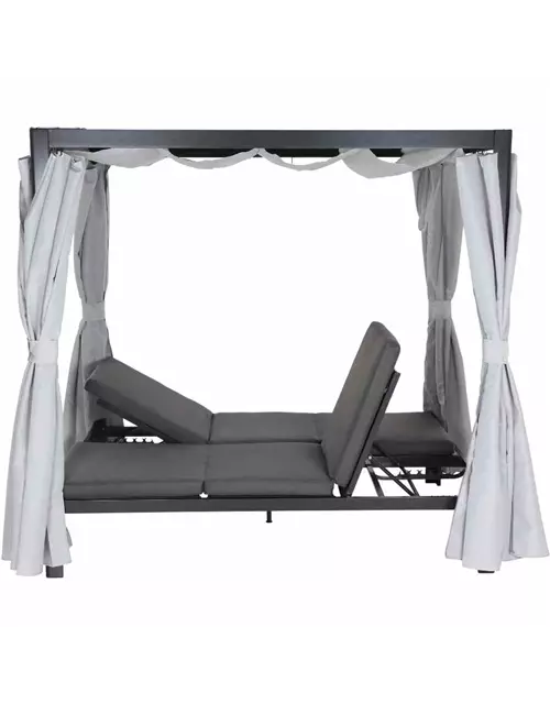 Siena Garden Waikiki Loungebett inkl. Dach Aluminium/Textil 