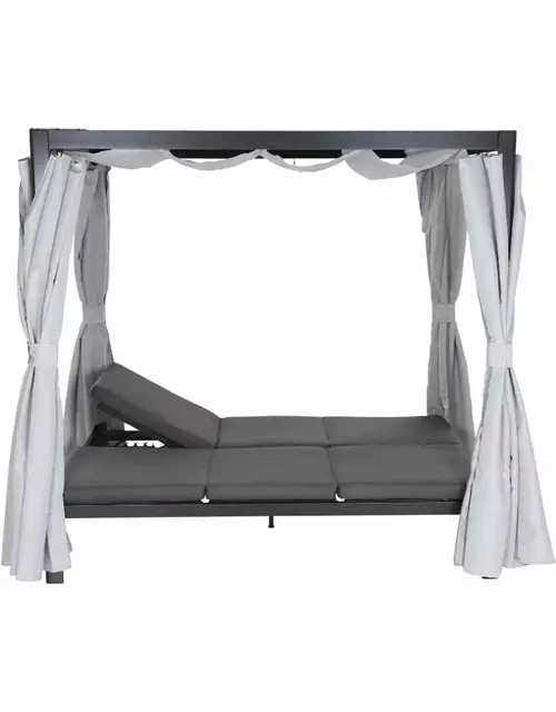 Siena Garden Waikiki Loungebett inkl. Dach Aluminium/Textil 