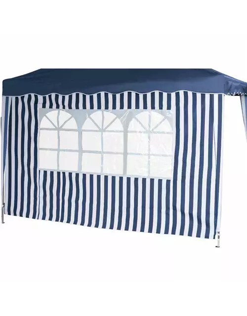 Siena Garden Faltpavillon Seitenteile 2er Set 294x191x0cm blau/weiß Polyester 