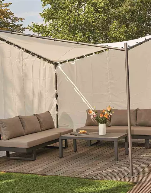 Siena Garden Seitenteile zu Pavillon Berlino 2er Set 3x3 m, weiß