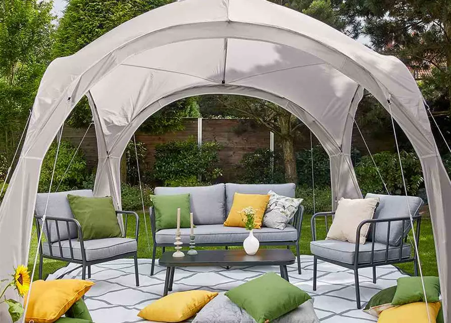 Siena Garden Pavillon Roma quadratisch, 320x320 cm grau 