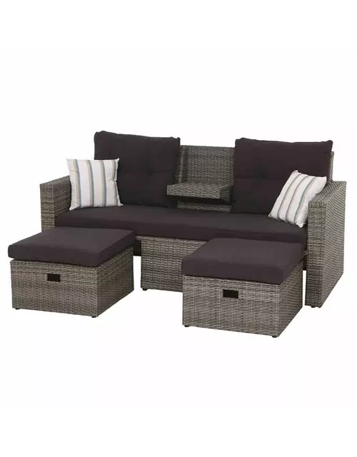 Siena Garden Barrios Loungeset 3tlg. Geflecht/Polyester