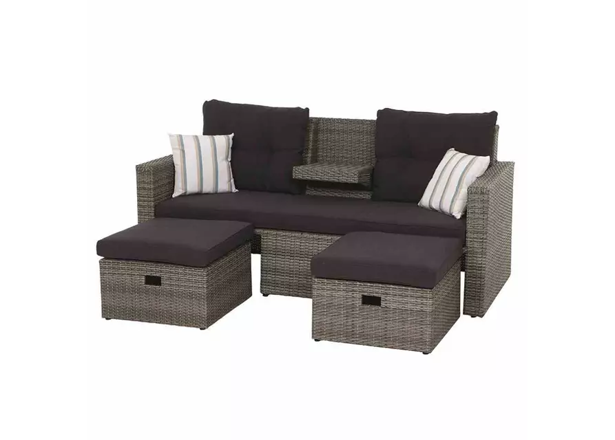 Siena Garden Barrios Loungeset 3tlg. Geflecht/Polyester