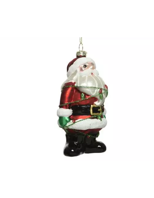 Anhänger Santa mit Lichterkette aus Glas