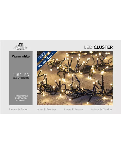 CLUSTER FLASH 1152LIGHTS 6.9M LED WARM WEISS  