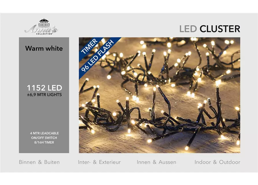 CLUSTER FLASH 1152LIGHTS 6.9M LED WARM WEISS  