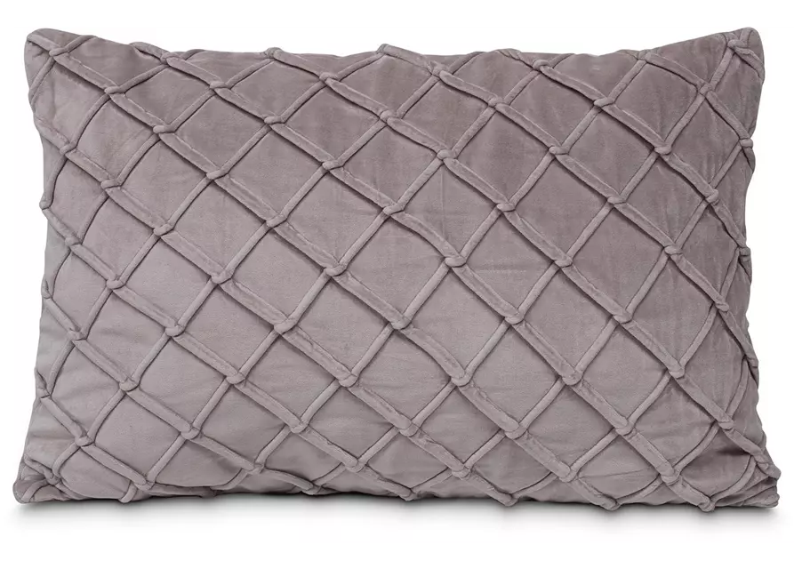 fleur ami MADELEINE - Ribbed Cotton Velvet Diamond Pattern Pillow