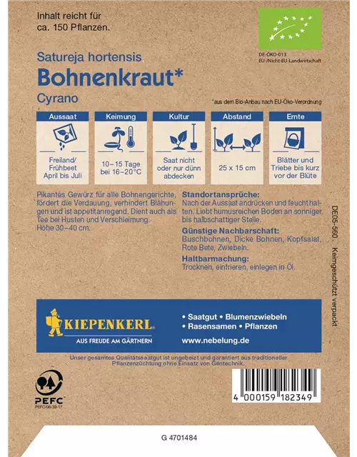 BIO Bohnenkraut Cyrano