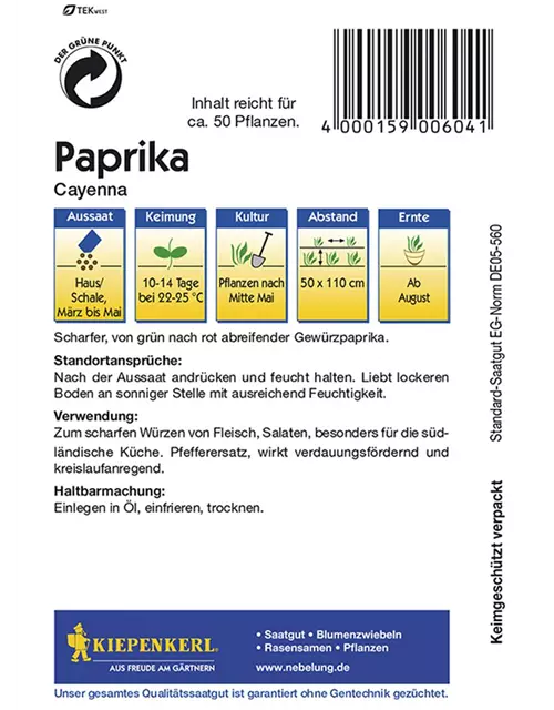 Paprika Cayenne Einjäh.