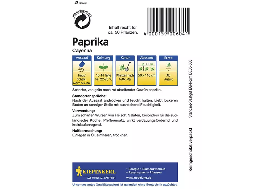 Paprika Cayenne Einjäh.