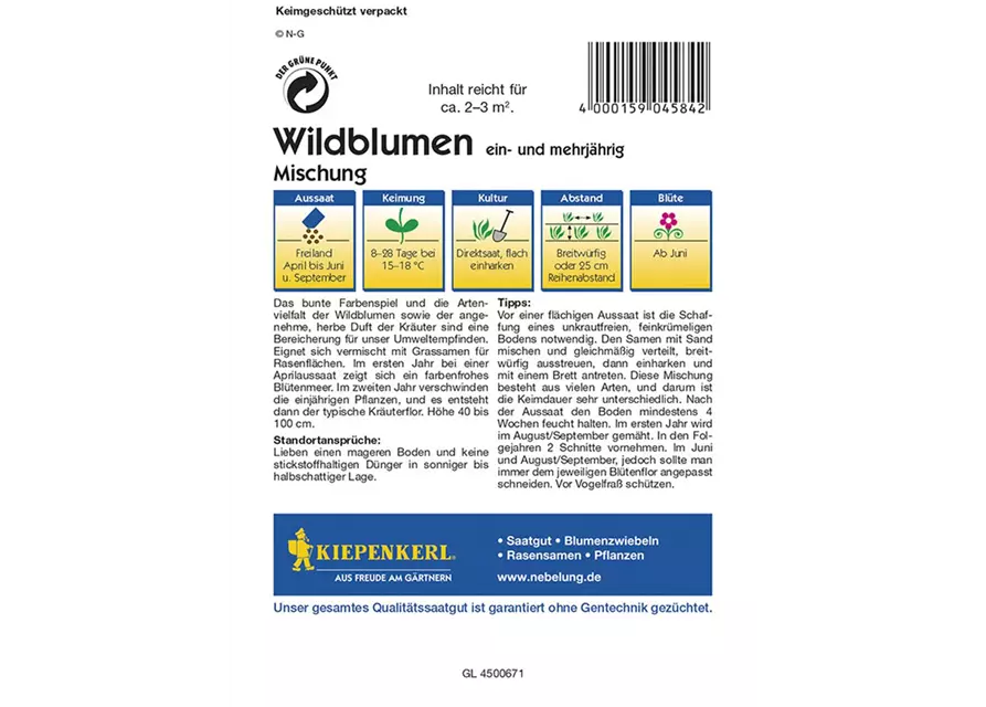 Wildblumen und Kräuter Mix.