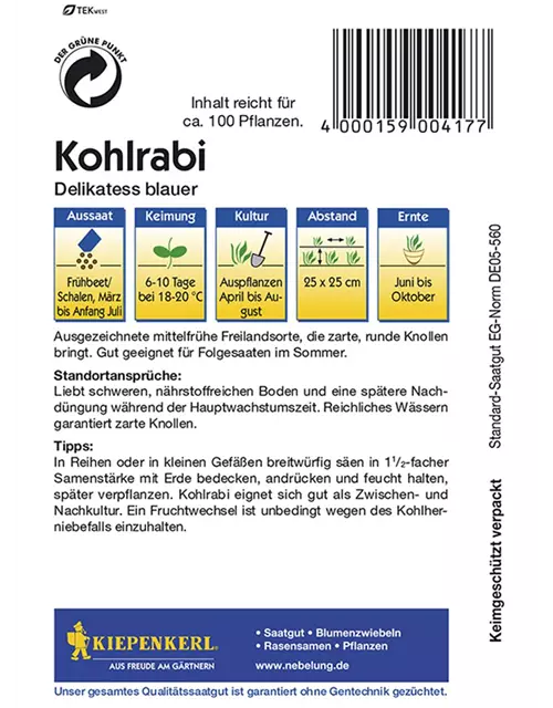 Kohlrabi Delikateß blau