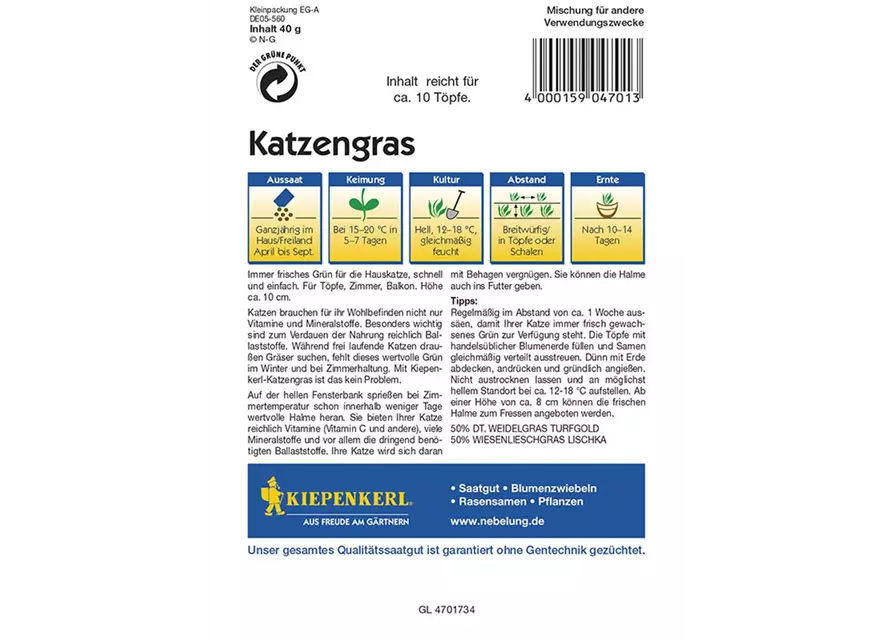 Katzengras Saatscheibe