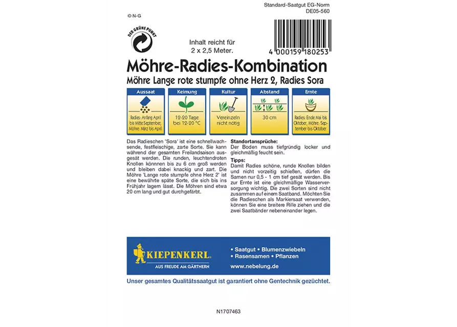 Kombination/Saatband Möhren&Radieschen