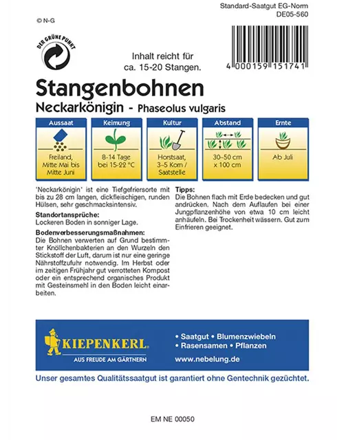 Stangenbohne Neckarkönigin