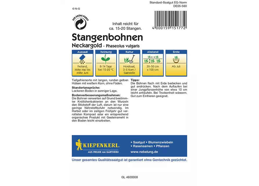 Stangenbohne Neckargold