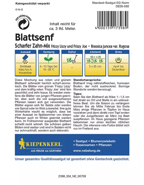 Blattsenf Scharfer Zahn Mix