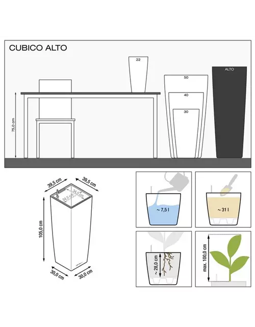 LECHUZA CUBICO Alto Premium