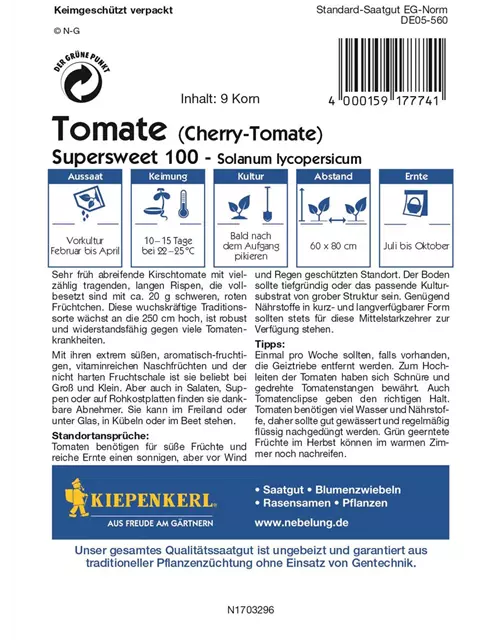 Tomate Supersweet Kirsch