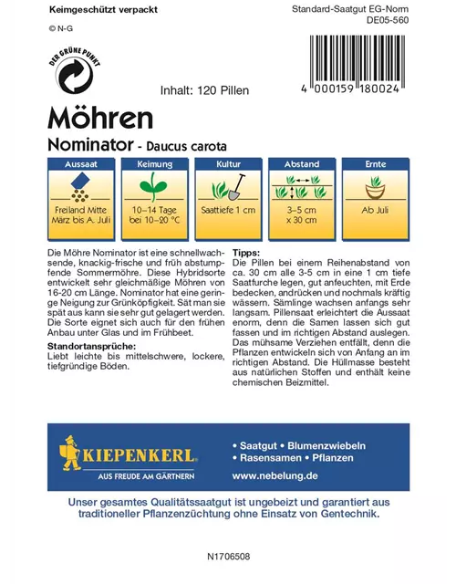 Möhre Nominator Pillensaat