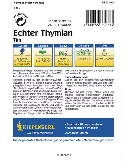 Echter Tymian Tim