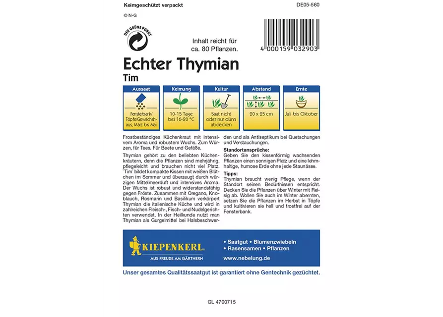 Echter Tymian Tim