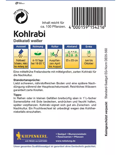 Kohlrabi Delikateß weiß