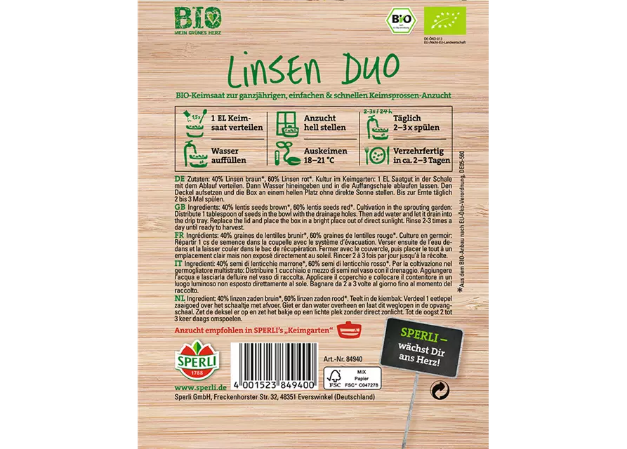 BIO Grünsprossen Linsen Duo