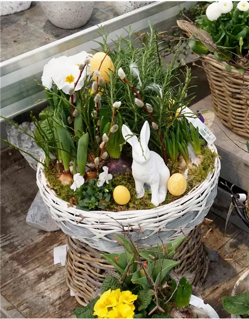 Fröhlicher Osterkorb mit Hase