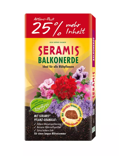 Seramis Balkon-Blumenerde ohne Torf 50 l